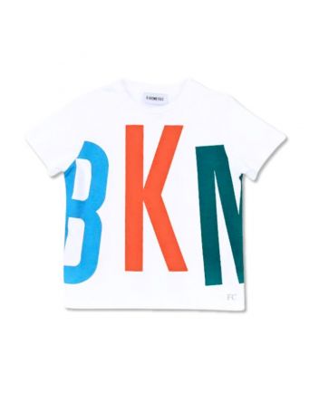 Boys White Logo-Print Cotton T-Shirt