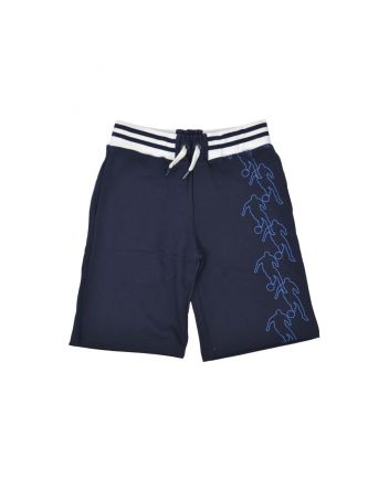 Boys Navy Blue Logo-Print Shorts