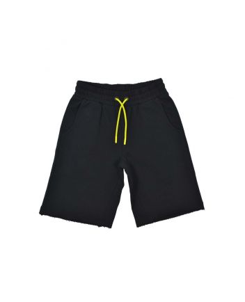 Boys Black Logo-Print Cotton Shorts