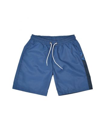 Boys Navy Blue Logo-Print Swim Shorts