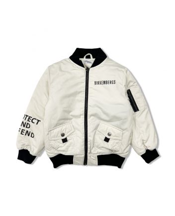 Boys White Logo-Print Puffer Jacket