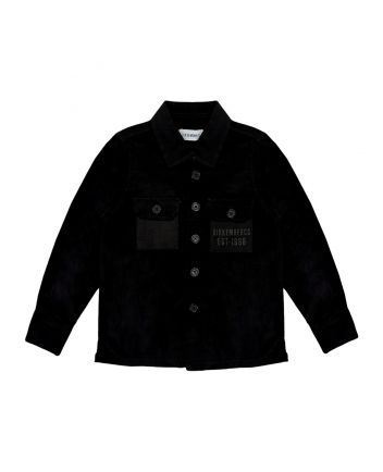 Boys Black Logo-Pocket Shirt