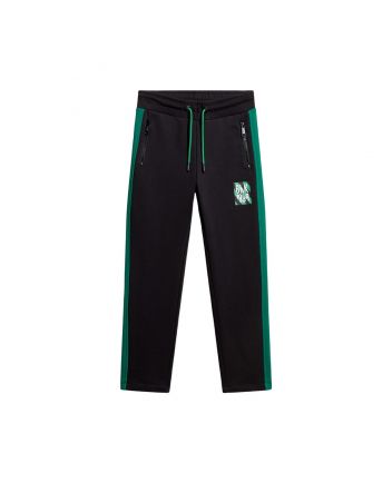 Boys Black & Green Stripes Trouser