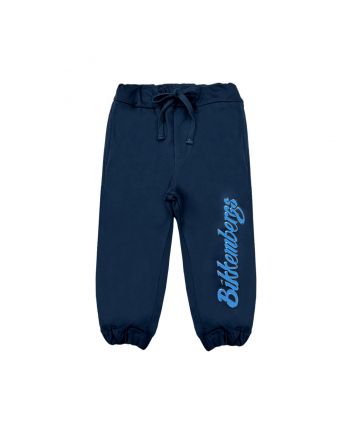 Boys Navy Blue Logo-Print Trouser