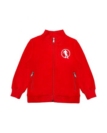 Boys Red Logo-Print Zip-Up Sweatshirt