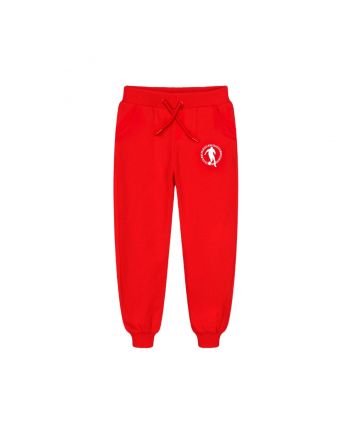 Boys Red Logo-Print Cotton Trouser