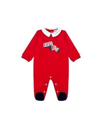 Baby Unisex Red Logo-Print Romper