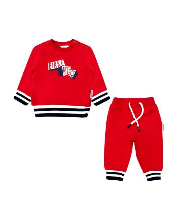 Baby Unisex Red Logo-Print Tracksuit