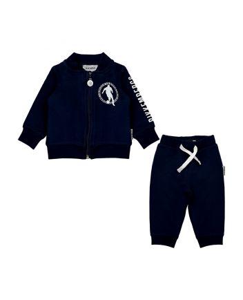 Baby Boys Navy Blue Logo-Print Tracksuit