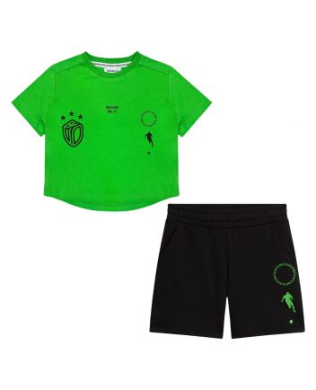 Boys Green & Black Short Set