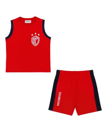 Boys Red Sleeeveless Short Set
