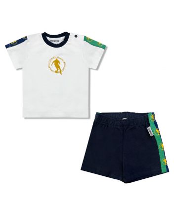 Baby Boys White & Blue Short Set