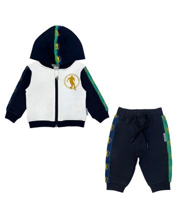 Baby Boys White & Blue Tracksuit