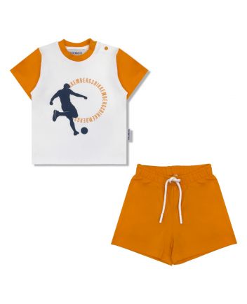 Baby Boys White & Orange Short Set