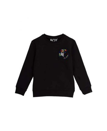 Boy Kids Badge Sweatshirt Black - Unisex