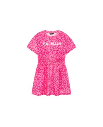 Girls Pink Leopard Print Dress