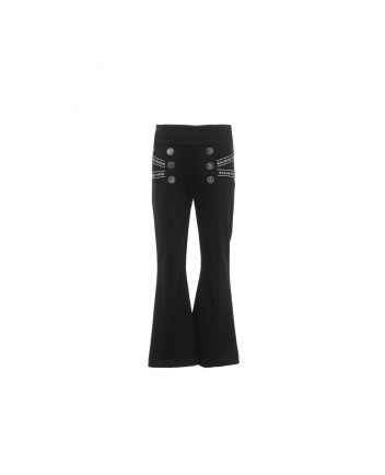 Black Logo Print Pant For Girls