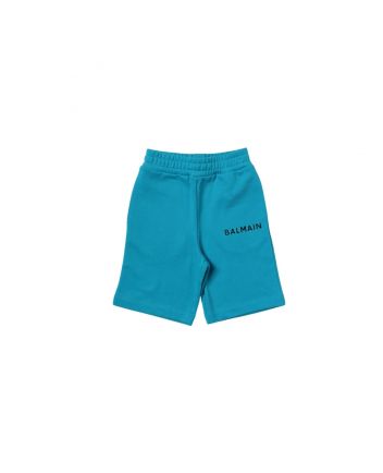 Boys Blue Cotton Logo Shorts