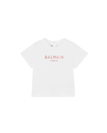 Girls White Leopard Logo T-Shirt