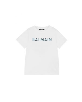 Boys White Iridescent Logo T-Shirt