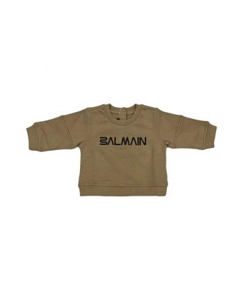 Baby Kids Beige Logo Print Sweatshirt
