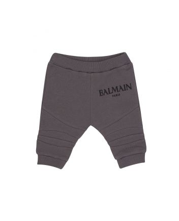 Baby Boys Grey Logo-Print Track Pants