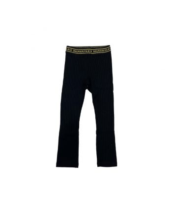 Girls Black Logo Wool Leggings