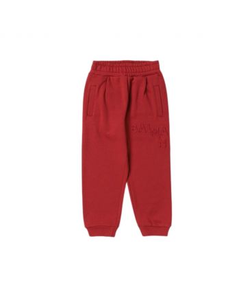 Boys Red Embroidered Logo Track Pant