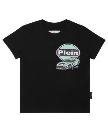 Boys Black Racing Car-Print T-Shirt