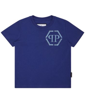 Boys Blue Logo-Print Cotton T-Shirt