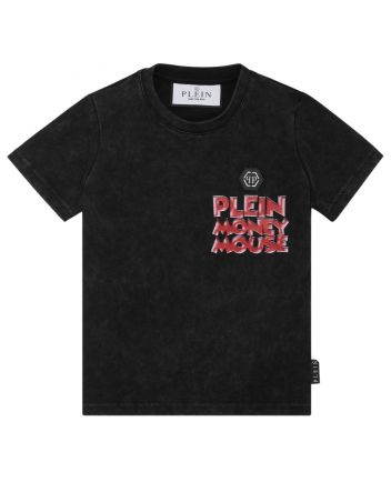 Boys Black Moneky Mouse-Print T-Shirt