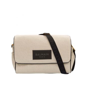 Kids Cream Logo-Patch Changing Bag Set