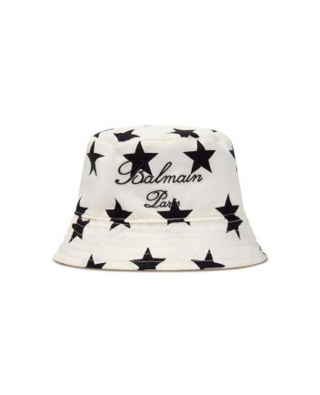 Unisex Ivory Star-Print Bucket Hat