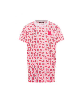 Girls Pink Logo-Print T-shirt Dress