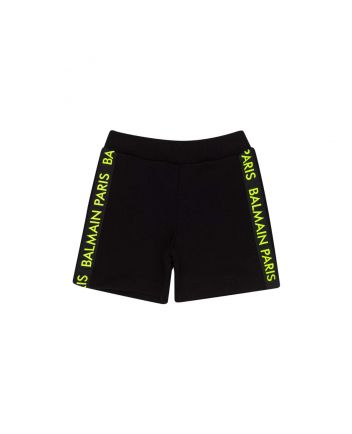 Baby Boys Black Logo-Stripes Shorts