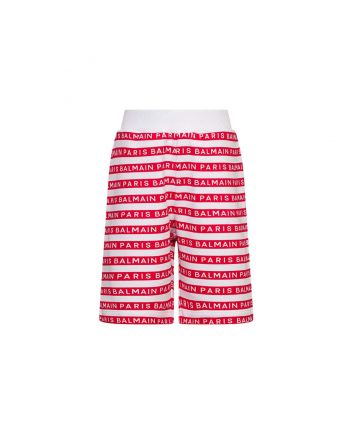 Boys White & Red Stripes Shorts