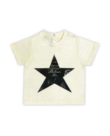 Baby Girls White Star-Print Cotton T-Shirt