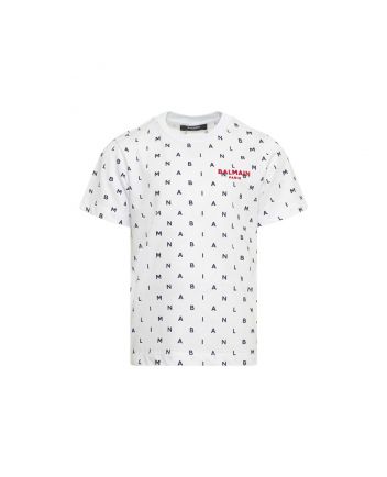 Boys White Letters Printed T-Shirt