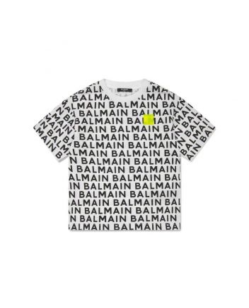Boys White Logo-Lettering Cotton T-shirt