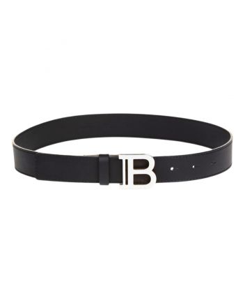 Unisex Black Leather Belt