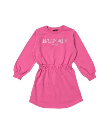 Girls Pink Logo-Print Jersey Mini-Dress