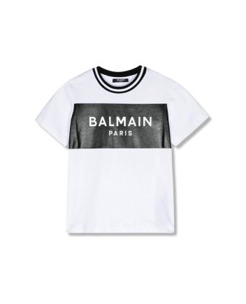 Boys White Logo-Print Cotton T-shirt