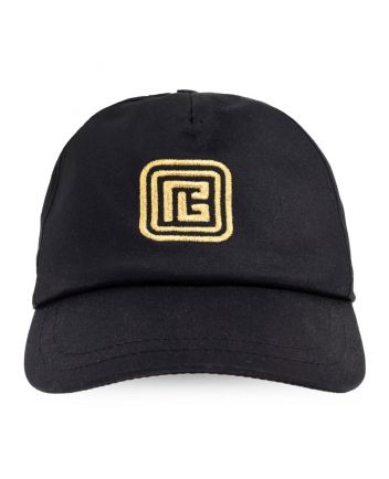 Boys Black Embroidered-Logo Cap