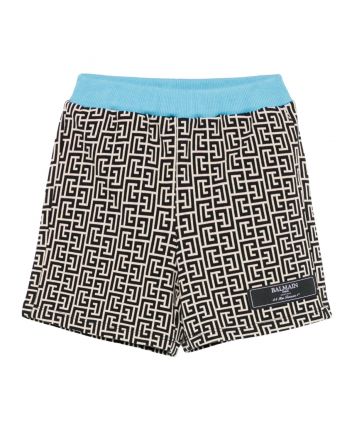 Baby Boys Black Labyrinth-Jacquard Shorts