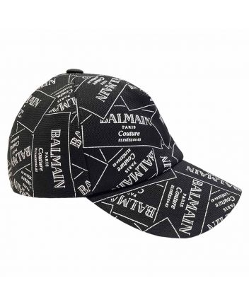 Unisex Black All Over Logo-Print Cap