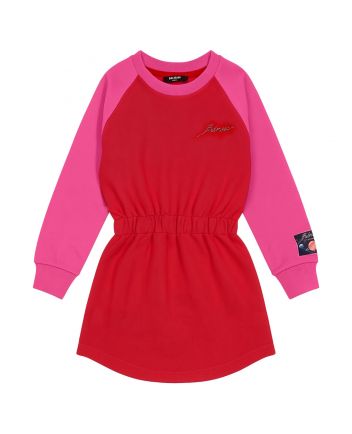 Girls Pink Logo-Knit Dress