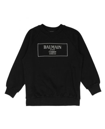 Boys Black Logo-Embroidered Sweatshirt