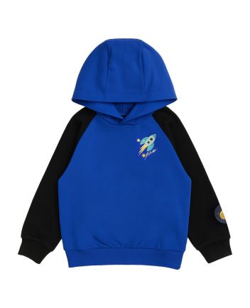 Boys Blue Space Graphic Logo-Print Hoodie