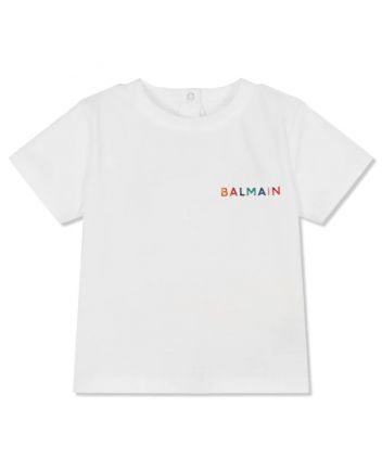 Unisex Baby White Coloured Logo-Print T-shirt