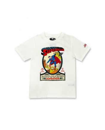Boys White Cotton Superman T-Shirt